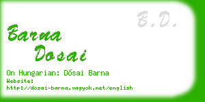 barna dosai business card